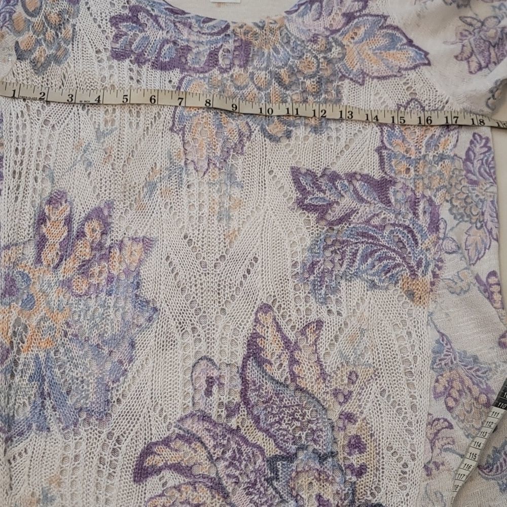 Chico's floral short sleeve sweater size 0(xs) - Picture 6 of 10